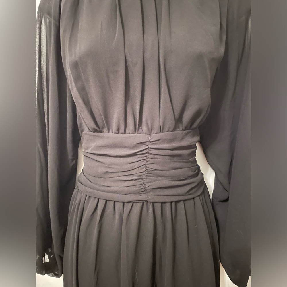224- NWT Gorgeous Black, High Neck Maxi Dress - Picture 10 of 16